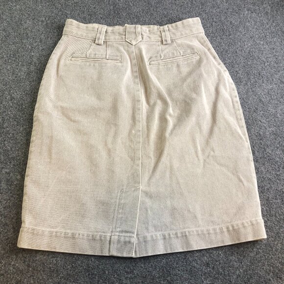 Banana Republic Safari Skirt Womens 12 Gray Vintage 80s 90s Denim - Picture 7 of 10
